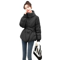 羽绒服女冬季2023年新款小香风收腰加厚小个子短款翻领白鸭绒外套