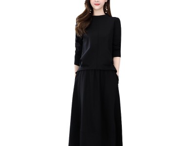 早秋季长袖两件套连衣裙女春秋装202