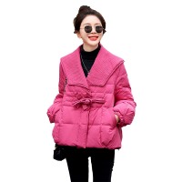 羽绒服女短款2023年新款冬季宽松时尚大翻领洋气小个子白鸭绒外套