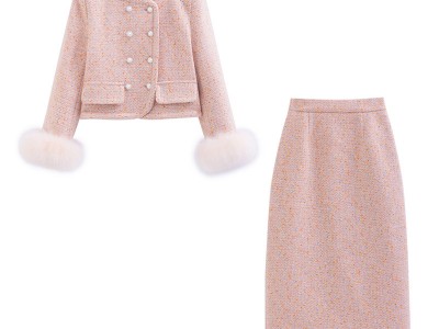 高端小香风羽绒服套装女2023冬季新