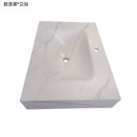 岩板热弯一体盆简约轻奢酒店风卫生间智能洗脸盆洗手池浴室柜组合
