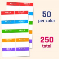 Hello My Name is 贴纸,姓名标签贴纸标签 -2*7英寸5种颜色