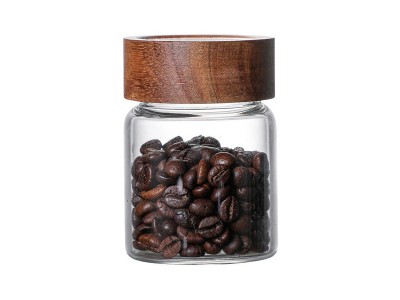 直径65mm小号螺纹盖玻璃储物罐茶叶