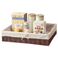 仿藤编织桌面收纳筐客厅纸绳零食筐家用化妆品盒杂物遥控器收纳篮