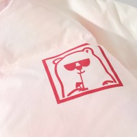 潮流粉色羽绒服男宽松青少年面包服小熊印花短款外套女B82/P210