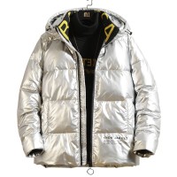 冬季新款男士加厚羽绒服男连帽韩版修身青年帅气外套潮印花