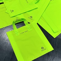 荧光绿磨砂手提袋LOGO加厚装衣服包装袋购物袋服装店袋子专用