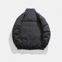 2023冬美式复古工装哒口袋立领羽绒服ins冬白鸭绒外套YR30