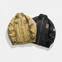 2023冬美式复古刺绣飞行夹克棉服外套 F113