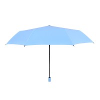 ins纯色简约晴雨伞 黑胶三折文艺防紫外线太阳伞礼品广告伞印logo