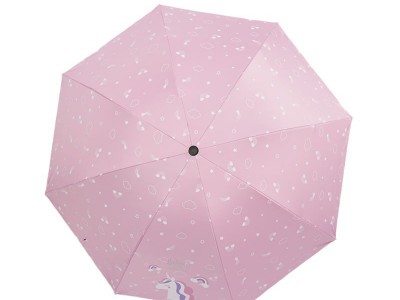 佳苹伞 包邮 独角马黑胶晴雨伞防紫