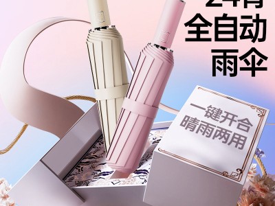 24骨双龙骨全自动雨伞男士晴雨两用