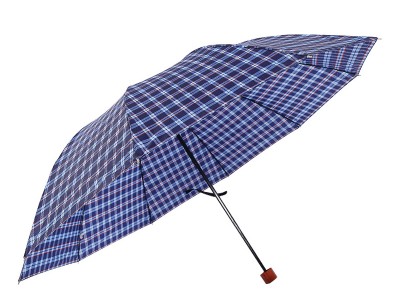 格子晴雨伞大号双人三折叠10骨防晒