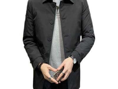 2022秋冬装翻领中长款羽绒服男加厚