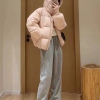 【现货】高级感超好看粉色连帽羽绒服2023冬季奶fufu爆款外套女冬