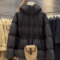 【现货】2023冬季新品白鸭绒羽绒服女连帽收腰短款保暖羽绒服外套