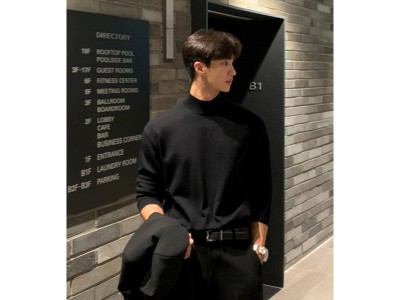 MYQ半高领毛衣男秋冬宽松韩版潮流加