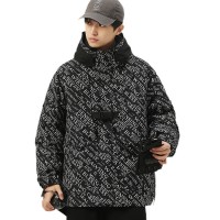 90%白鸭绒羽绒服男士2023冬季新款美式潮牌字母工装宽松保暖外套