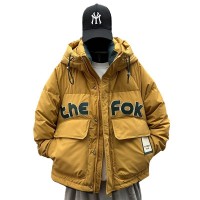 2023冬季新款连帽羽绒服男休闲加厚保暖青少年短款潮牌白鸭绒外套