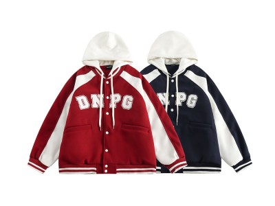日系复古撞色棒球服男女新款秋冬潮