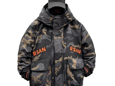 90白鸭绒迷彩羽绒服男2023新款潮牌