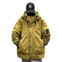 羽绒服男士短款冬季连帽潮牌加厚2023新款青少年初高中生工装外套
