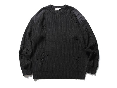 FORN3 2023冬季新款撞色拼接宽松毛