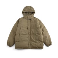 FORN3 2022冬纯色宽松中长款连帽90绒羽绒袄日系复古保暖羽绒服男