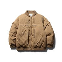 FORN3 2023冬款纯色90羽绒袄男日潮立体裁剪褶皱装饰立领羽绒服男