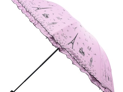 小清新雨伞女晴雨两用黑胶太阳伞女