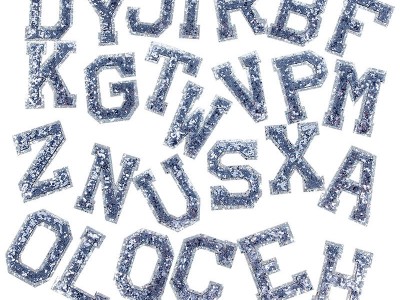 彩色阿拉伯数字英文字母亮片补丁贴