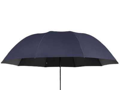 加大号雨伞晴雨两用手动三折叠黑胶