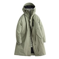 元古 硬挺感门襟基础版连帽风衣羽绒服 冬季日系中长款羽绒外套男