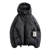 225G加厚羽绒服男士2023新款冬季潮牌连帽宽松情侣面包服保暖外套