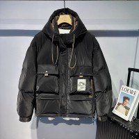 男士羽绒服2023冬季新款保暖宽松潮牌防风连帽保暖工装短款外套潮