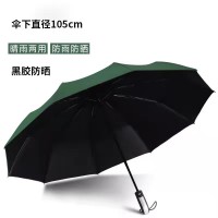 十骨黑胶商务伞防晒雨伞全自动雨伞加大遮阳伞大号雨伞晴雨两用伞