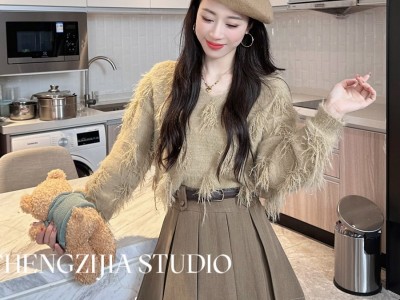 秋冬装温柔风流苏针织衫女长袖上衣
