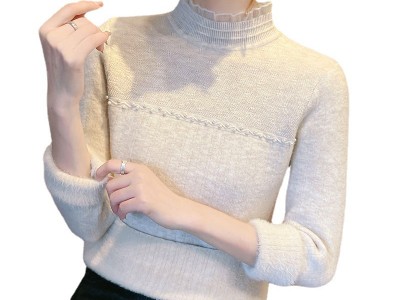 2022秋冬新款甜美加绒打底衫女保暖