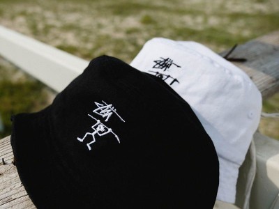 经典美潮四季遮阳防晒刺绣火柴人渔