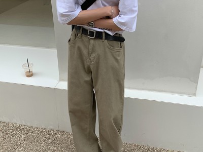 INTFEDAY 四季基础款水洗棉休闲长裤