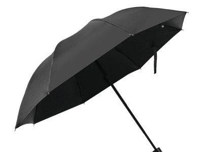手动莫兰迪纯色系黑胶雨伞三折叠广