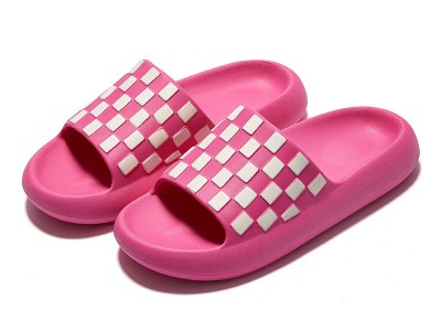 蚂蚁之恋黑白格夏季EVA拖鞋女批发厚