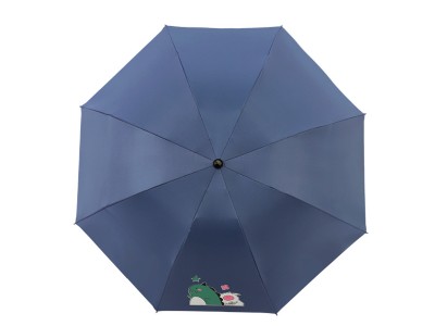 批发三折晴雨伞卡通数码折叠伞黑胶
