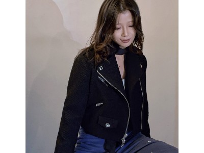 设计师女装 肌理感满满机车款夹克外