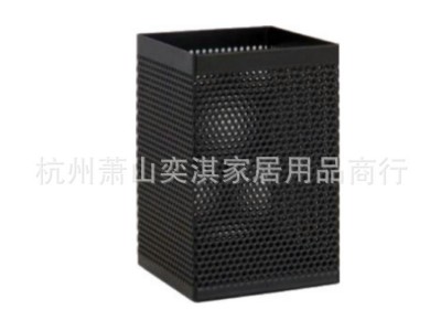创意镂空笔筒圆形网格多功能金属笔