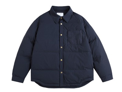 90白鸭绒羽绒服男潮牌日系复古拼接