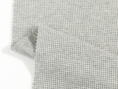 多色棉涤华夫格针织面料小格子服装