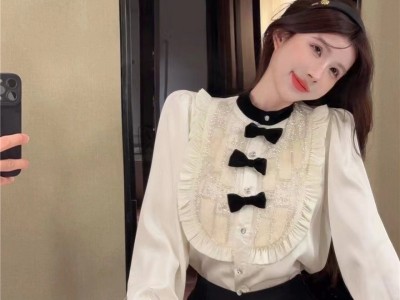3192设计感可拆卸蝴蝶结甜美气质衬