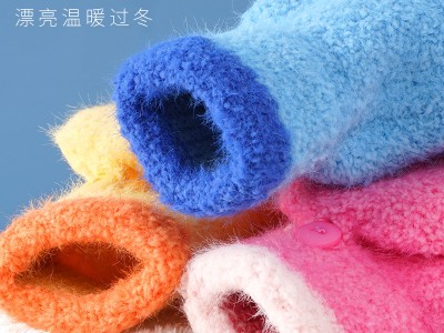 迪士尼儿童手套半指翻盖冬季保暖小
