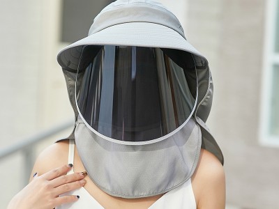 夏季成人遮阳帽女户外采茶带风扇的